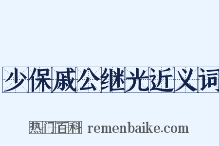 少保戚公继光近义词是什么意思的图片